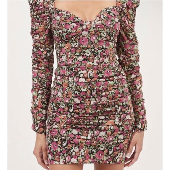 ASTR The Label NWT Jadine Dress Fuchsia Rust Multi Size S - Picture 3 of 7